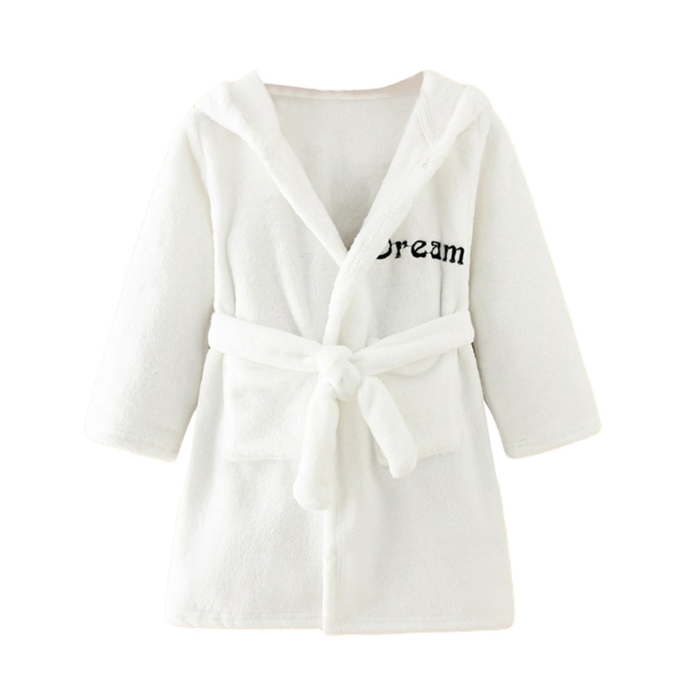 Maxcozy 1-6T Baby Boys Girls Solid Color Flannel Warm Hooded Bathrobe Sleepwear | Walmart (US)
