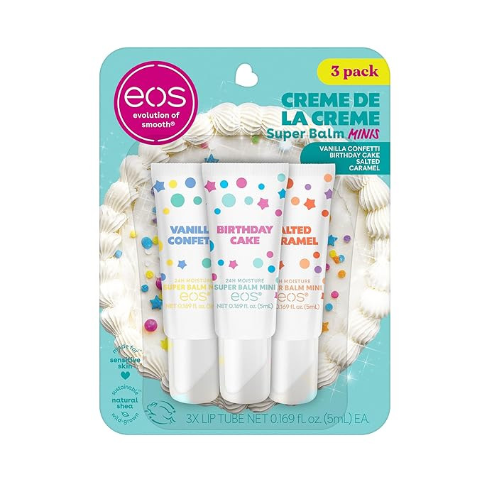 eos 24H Moisture Super Balm Minis- Crème de la Crème, Limited-Edition Lip Mask, Lip Mask, Made ... | Amazon (US)