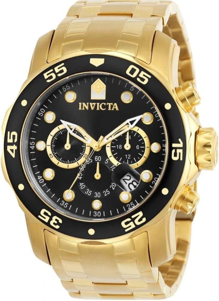 Invicta Men's Pro Diver Collection Chronograph 18k Gold-Plated Watch (Model: 0072, 21954, 21958) | Amazon (US)