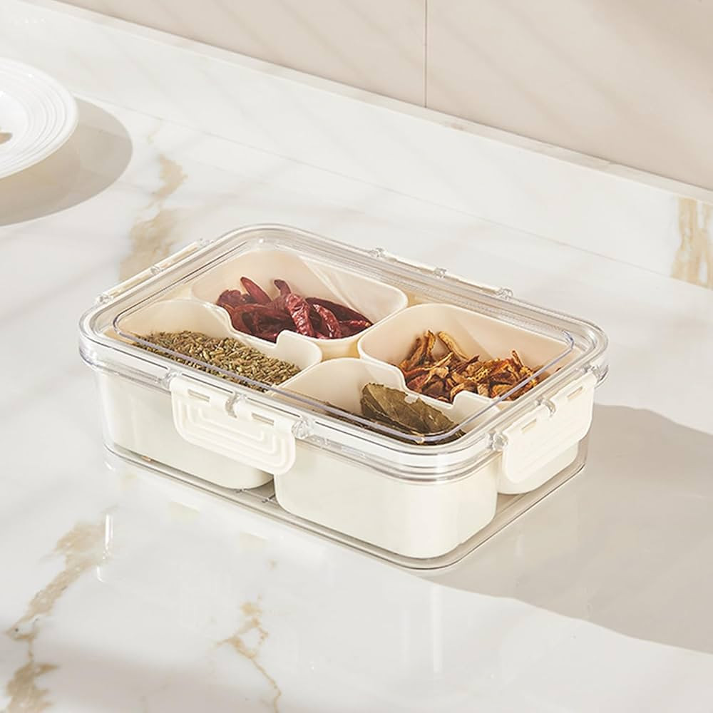 Plastic Snack Box, White (Pack of 10) | Divided, Clear, With Lid & Handle | Serving Tray, Storage... | Amazon (US)