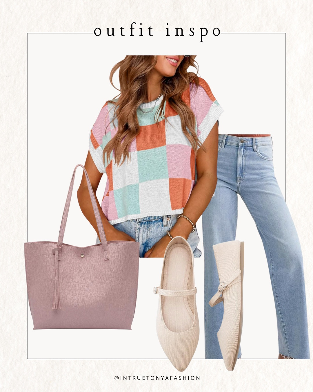 Amazon outfit idea — checkered cap sleeve sweater, light wash jeans, ballet flats, and tote bag








Winter outfit
Spring sweater
Spring outfit 
Winter fashion
Amazon winter outfits
Trending winter fashion 
 casual winter outfits | winter fashion | size 4-6 | cold weather outfits | winter outfit ideas | layering outfit for the cold| winter fashion 2026 | outfit inspo | outfit ideas | winter outfits amazon  | casual outfit Ideas  | Outfits | Amazon Casual Outfit | Cute casual outfits | Preppy Outfit 

#LTKootd #LTKSaleAlert #LTKFindsUnder50