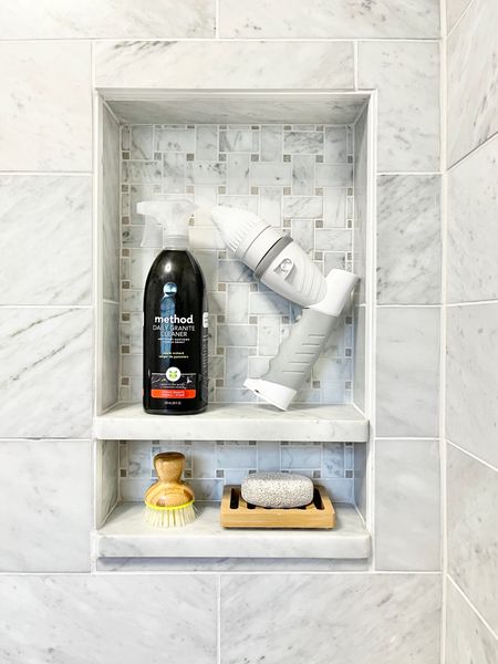 Within the shower I included this built in niche for all of my shower needs. 
I used Carrara marble for the tile and backsplash. 
It this view I included my picks for keeping the marble clean such as an electric spin scrubber and bamboo scrub brush

#LTKFind #LTKhome #LTKstyletip