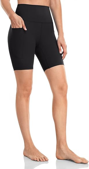 HeyNuts Essential Biker Shorts with Side Pockets for Women, High Waisted Workout Compression Yoga... | Amazon (US)