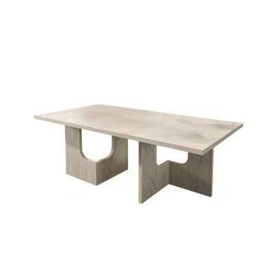 Modern Coffee Table, Travertine Color, 40.9 x 14.6 x 20.4 inches | 100% Melamine Coated Chipboard, Easy Assembly | Sleek Marble Design, Ideal for Livi | Wayfair North America