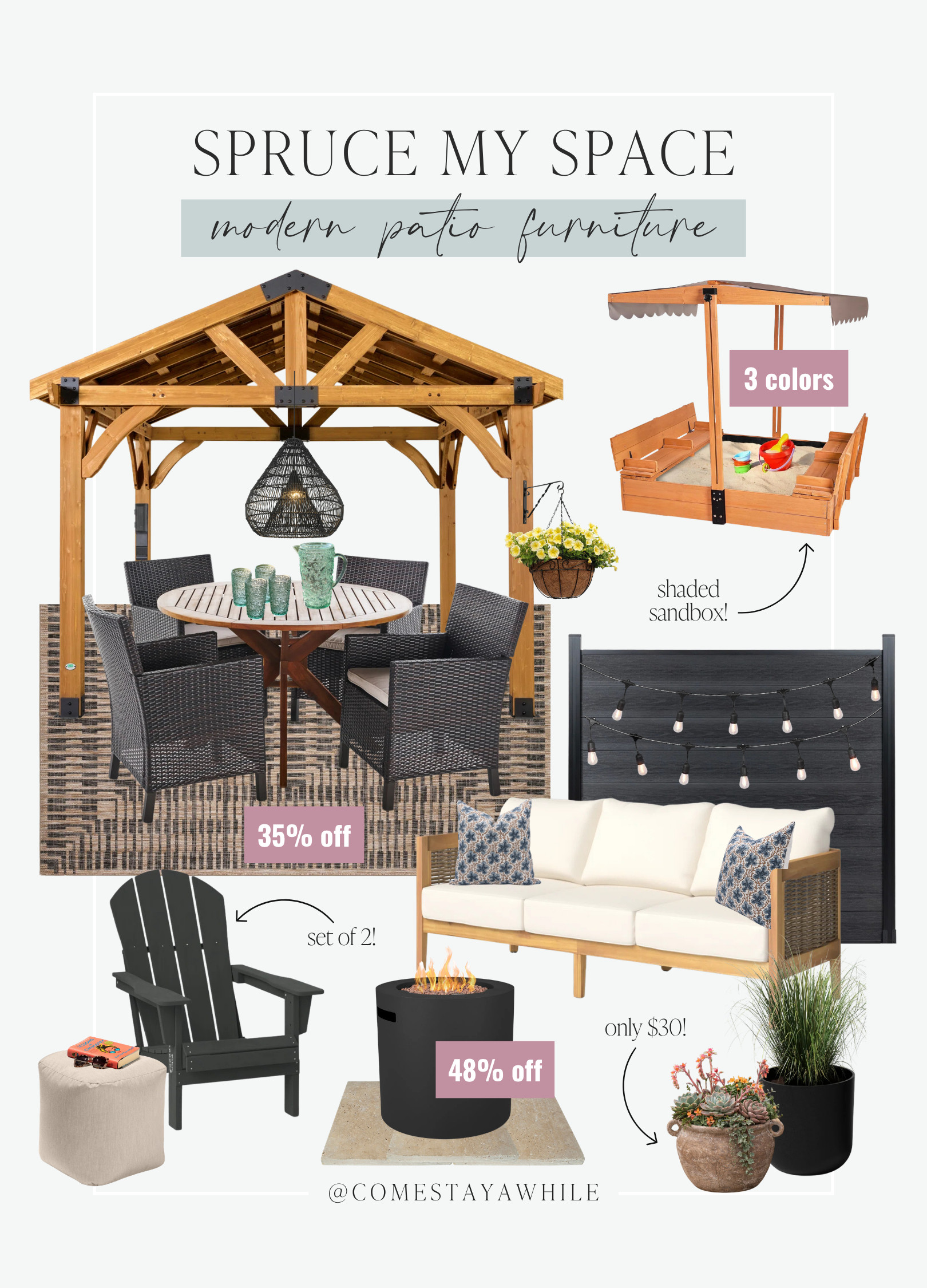 Update your patio on a budget with these modern outdoor furniture finds! On sale now and just in time for spring and summer! 

Spruce My Space | Patio & Outdoor | Wayfair Finds

Come Stay Awhile, Amanda Vernaci 

 #LTKHome