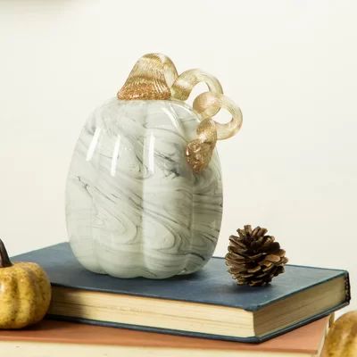 The Holiday Aisle® Marble Glass Pumpkin | Wayfair North America