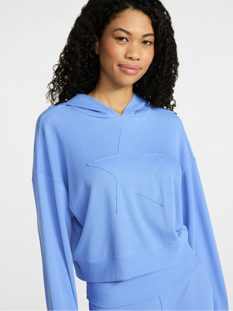 No Boundaries Star Hoodie and Foldover Flare Pants Set, 2-Piece, Women's XXS-XXL | Walmart (US)