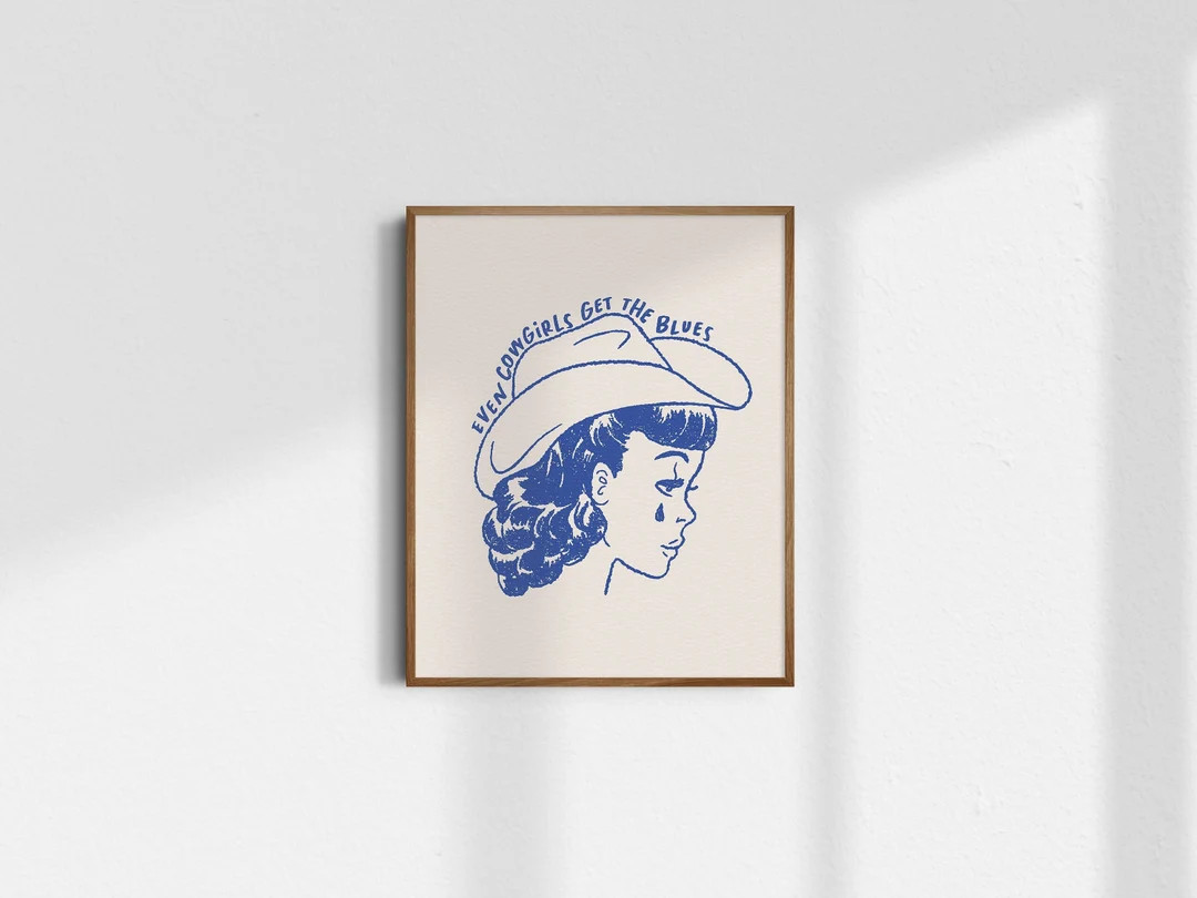 Even Cowgirls Get the Blues, Giclée Fine Art Print, Western Cowgirl Print, Vintage Cowgirl Art, ... | Etsy (US)