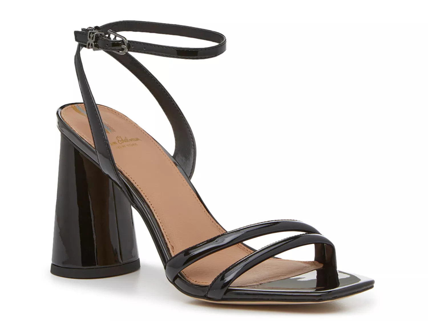 Sam Edelman Kia Sandal | Women's | Black Patent Synthetic | Size 10.5 | Heels | Sandals | Ankle Strap | DSW