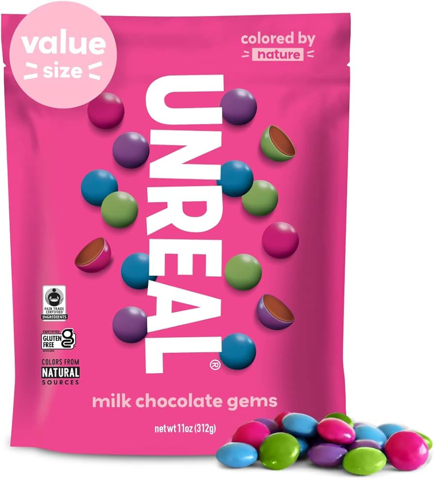 UNREAL Milk Chocolate Gems | Certified Fair Trade, Non-GMO | Made with Gluten Free Ingredients an... | Amazon (US)