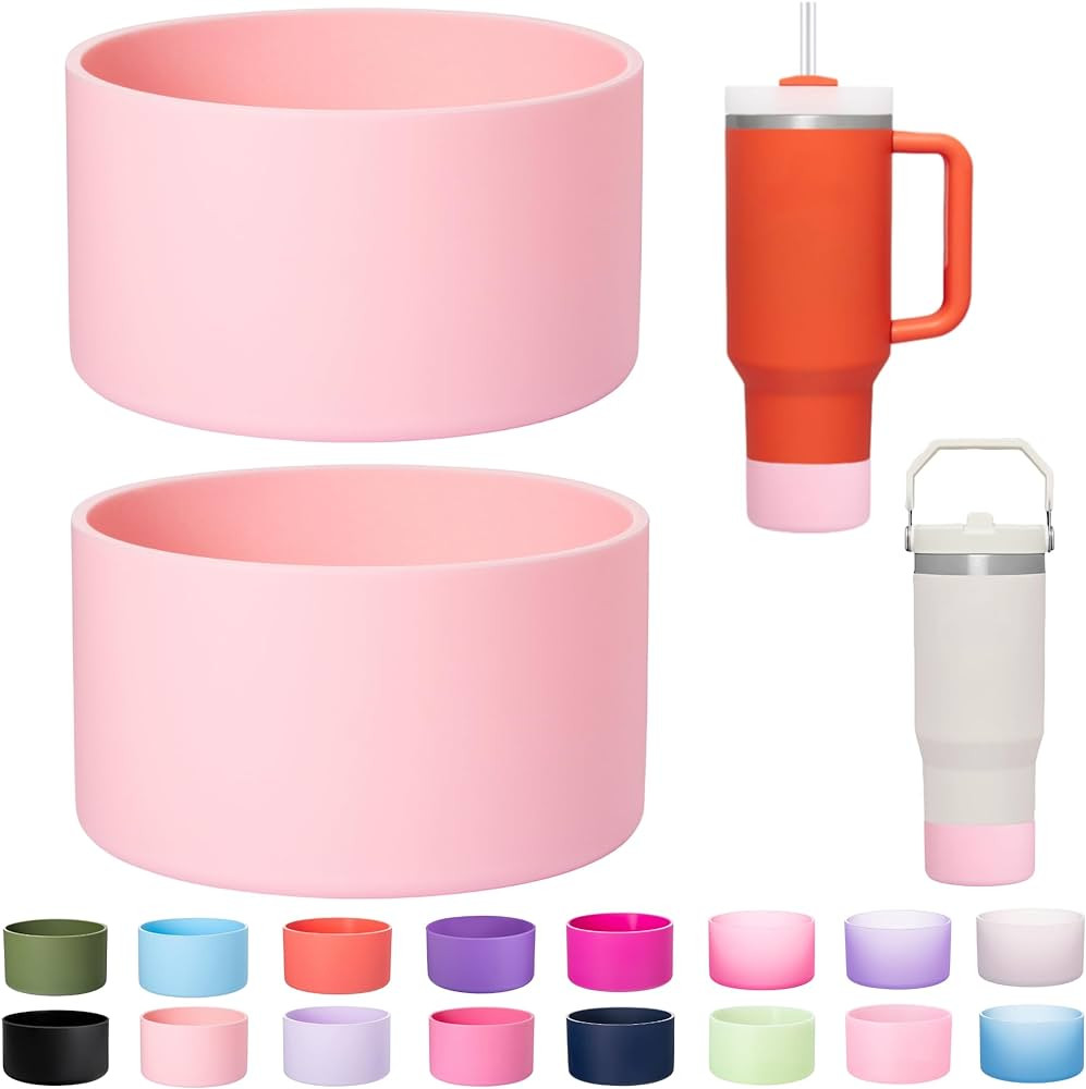 2-Pack Silicone Boot for Stanley 40 30 oz Quencher Tumbler, IceFlow Water Bottle 30/20 oz, Cup Bo... | Amazon (US)
