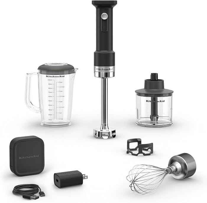 KitchenAid Go Cordless Hand Blender with Accessories - battery included, KHBRV75, Black Matte | Amazon (US)