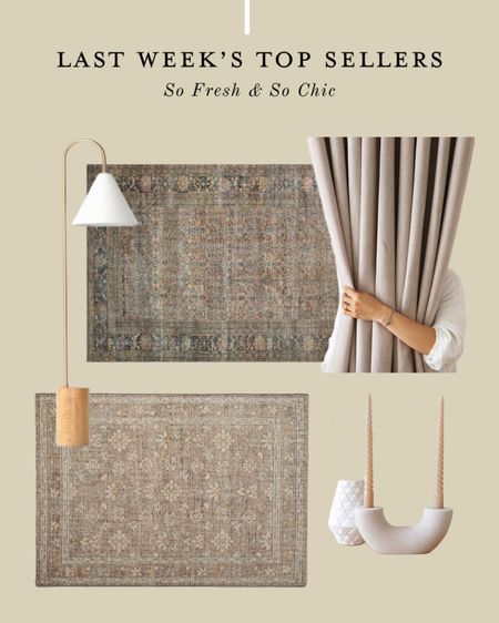 Last week’s top sellers! My bedroom rug (which is gorgeous!), a neutral Studio McGee rug, a curved half circle candle holder, an arched floor lamp and heavy weight blackout linen curtains.
-
Neutral home decor - affordable home decor - rug sale - traditional rugs - affordable floor lamp - arched floor lamp - Target - Etsy - Wayfair - Loloi rugs

#LTKhome #LTKsalealert