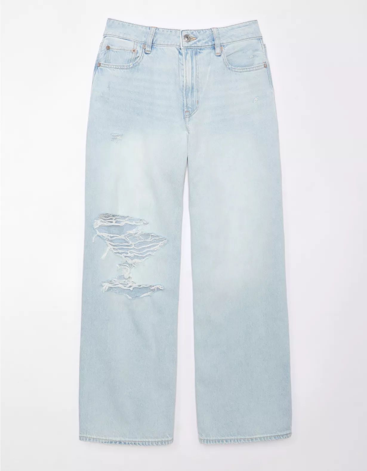 AE Strigid Super High-Waisted Baggy Wide-Leg Ripped Ankle Jean | American Eagle Outfitters (US & CA)