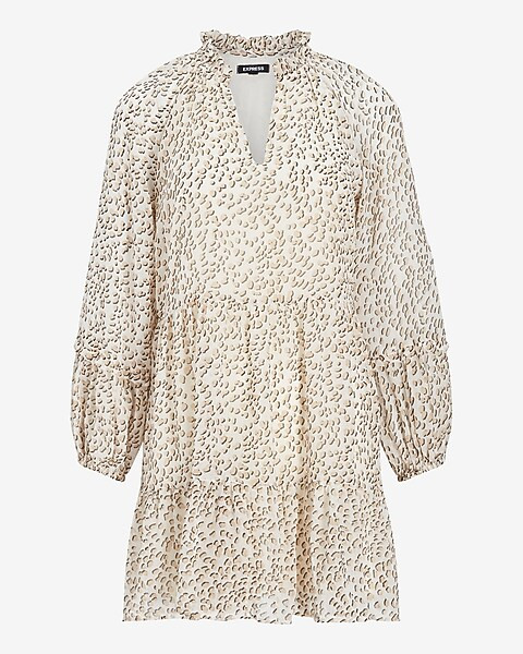 Leopard Print Tiered Trapeze Dress | Express