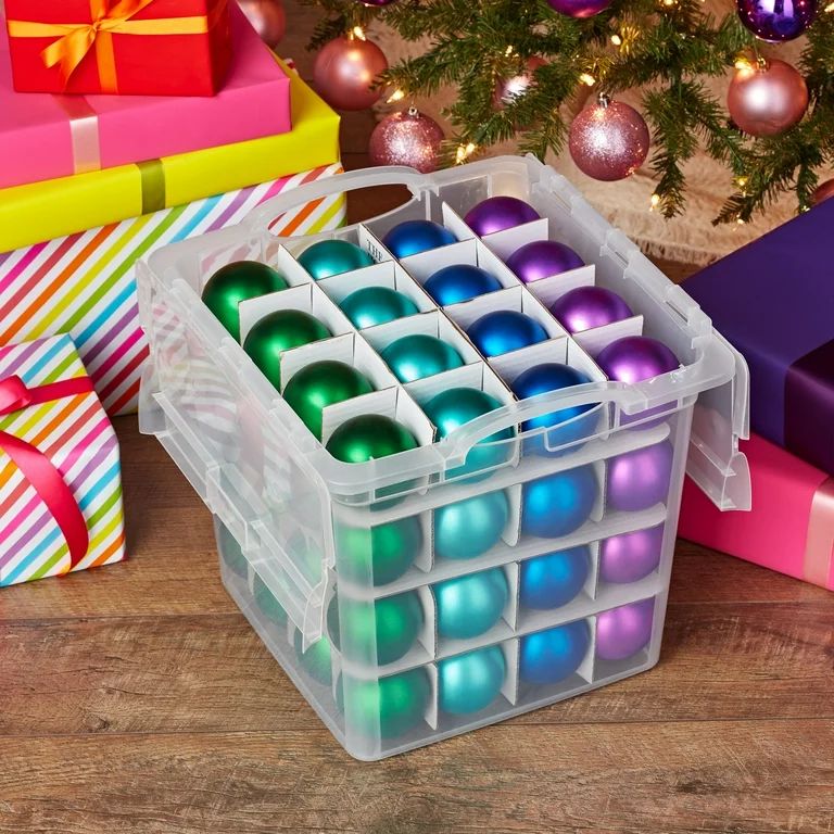 The Home Edit Ornament Organizer with Hinged Lid, Clear | Walmart (US)