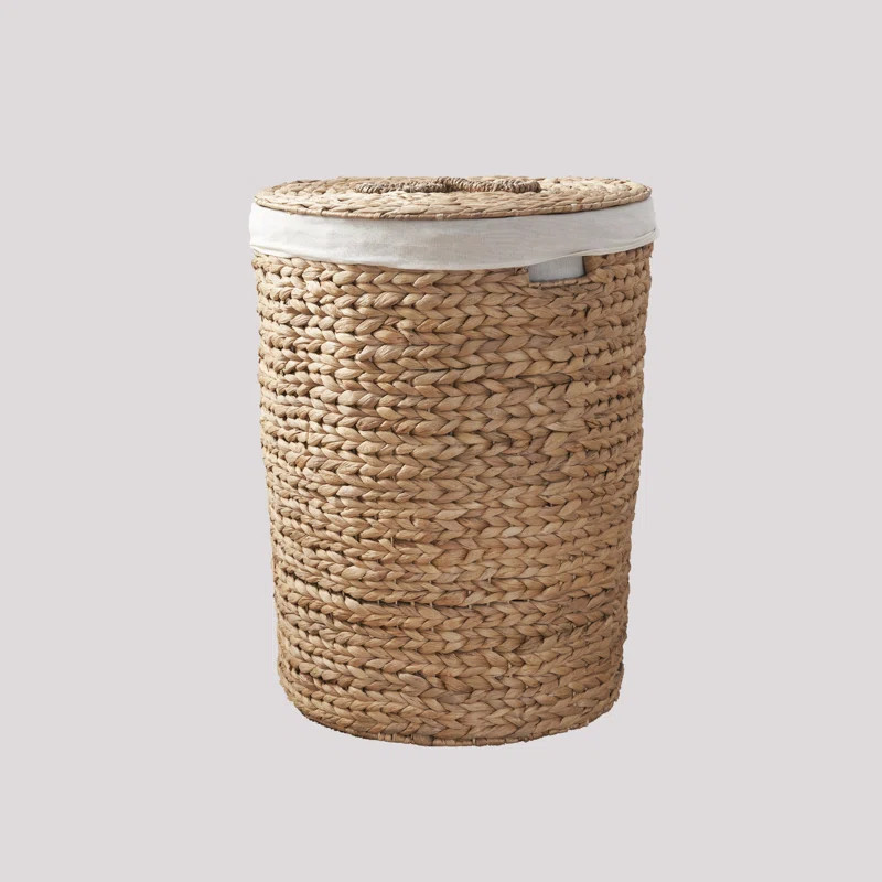 SOL HOME Ludmilla Round Tall Water Hyacinth Woven Wicker Laundry Hamper & Reviews | Wayfair | Wayfair North America