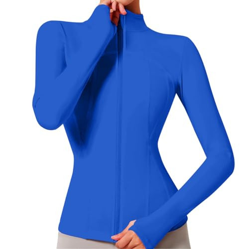VUTRU Womens Workout Yoga Jackets Zip Up Athletic Sport Track Shirts Ligheweight Gym Tops (Klein Blue,M) | Amazon (US)