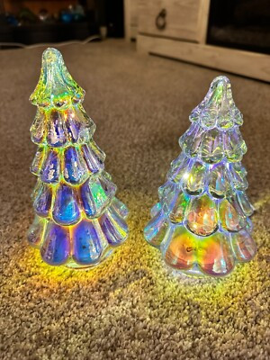 Target Bullseye Playground Christmas 2024 light up GLASS TREES iridescent x2 med  | eBay | eBay US