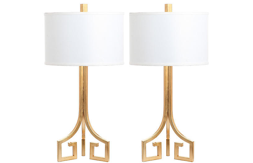 S/2 Arabelle Table Lamps, Gold | One Kings Lane