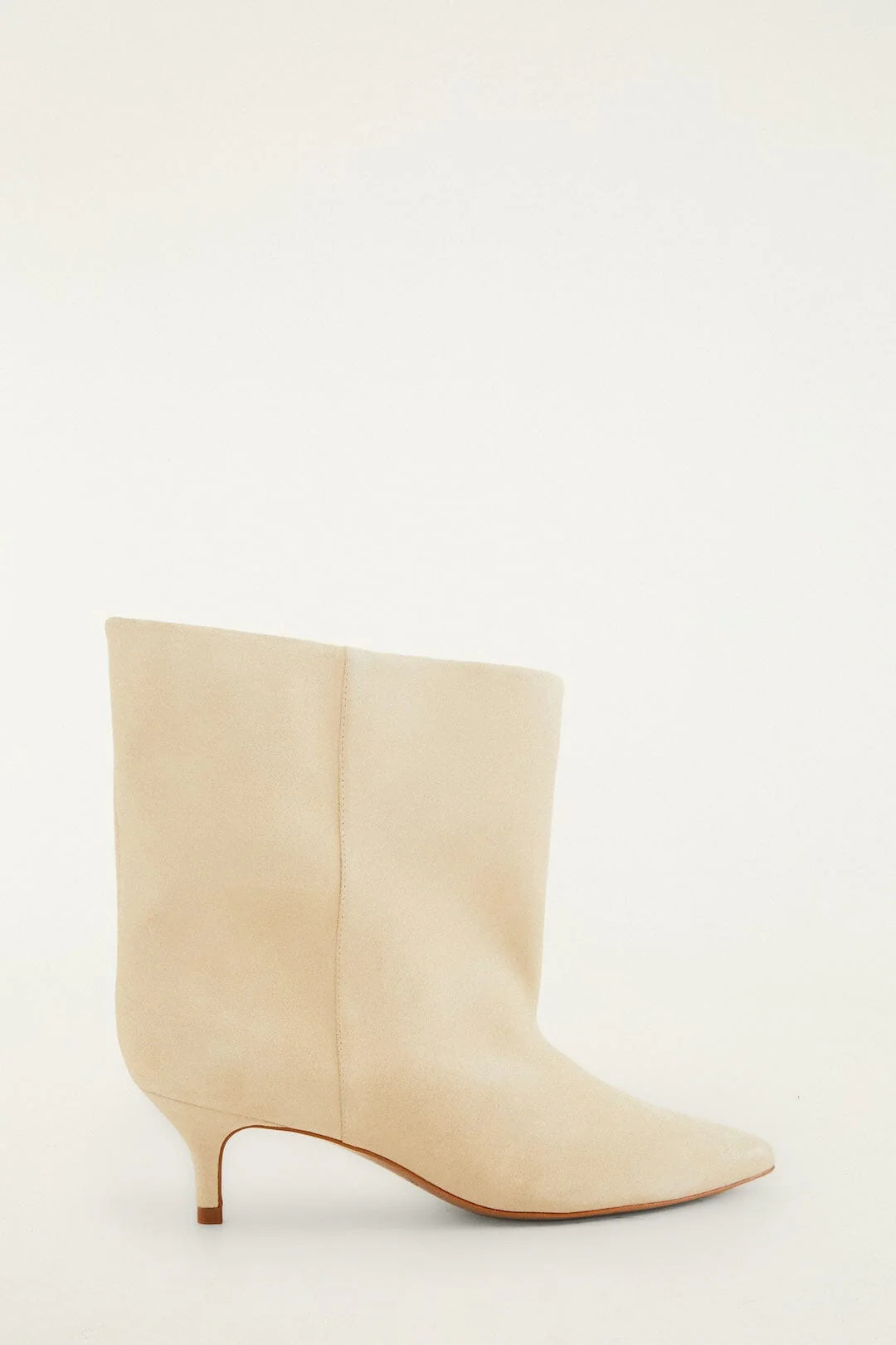 Off-White Suede Heeled Ankle Boot | FARM Rio | Farm Rio UK