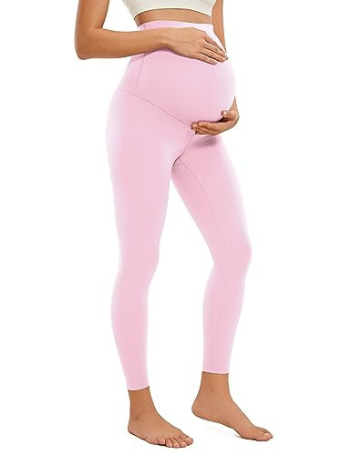CRZ YOGA Womens Butterluxe Maternity Leggings Over The Belly 25" - Buttery Soft Workout Activewear Yoga Pregnancy Pants Pink Peony X-Small | Amazon (US)