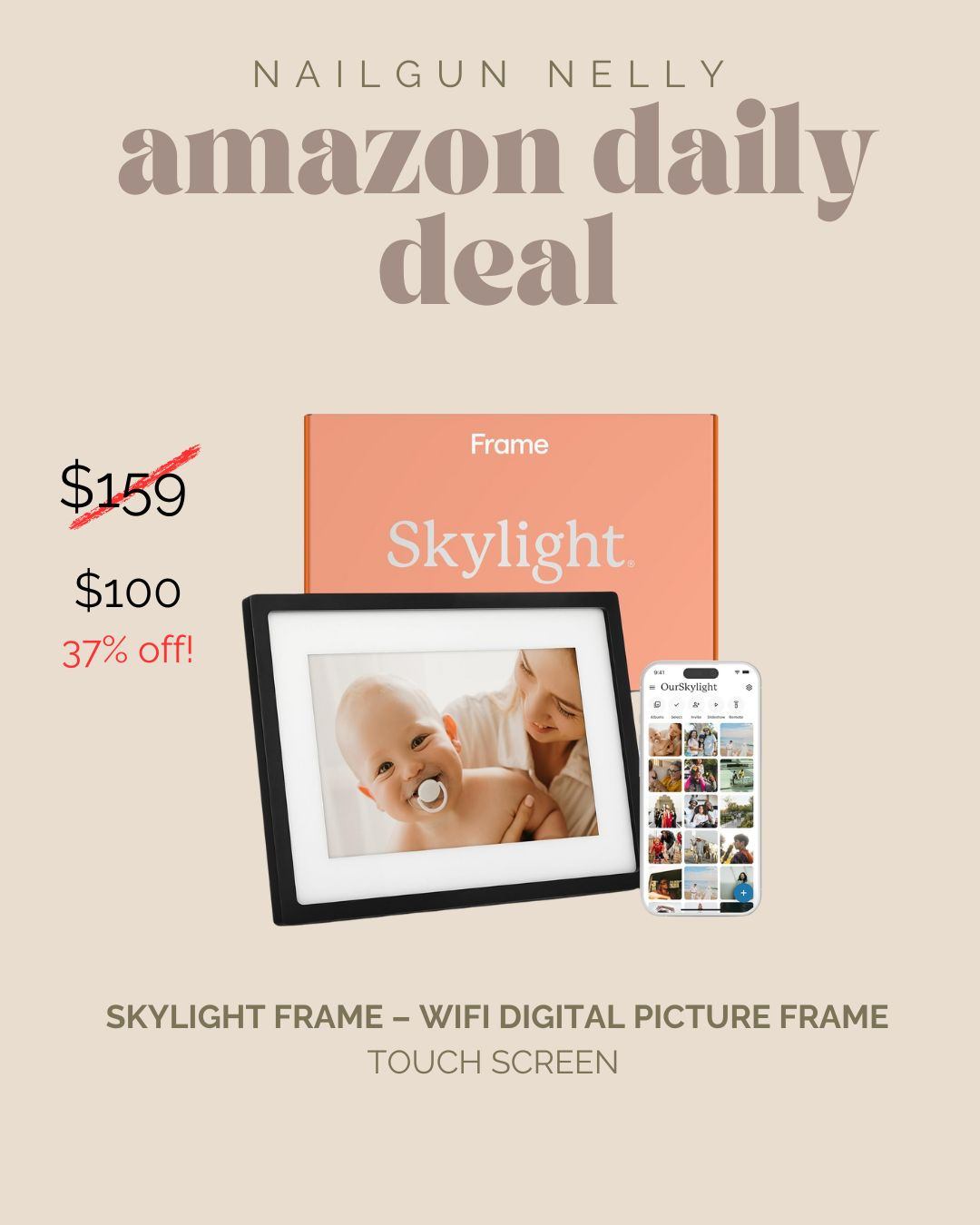 Amazon Daily Deal! 

Skylight Frame – WiFi Digital Picture Frame, Touch Screen  

 #LTKGiftGuide #LTKHome #LTKSaleAlert