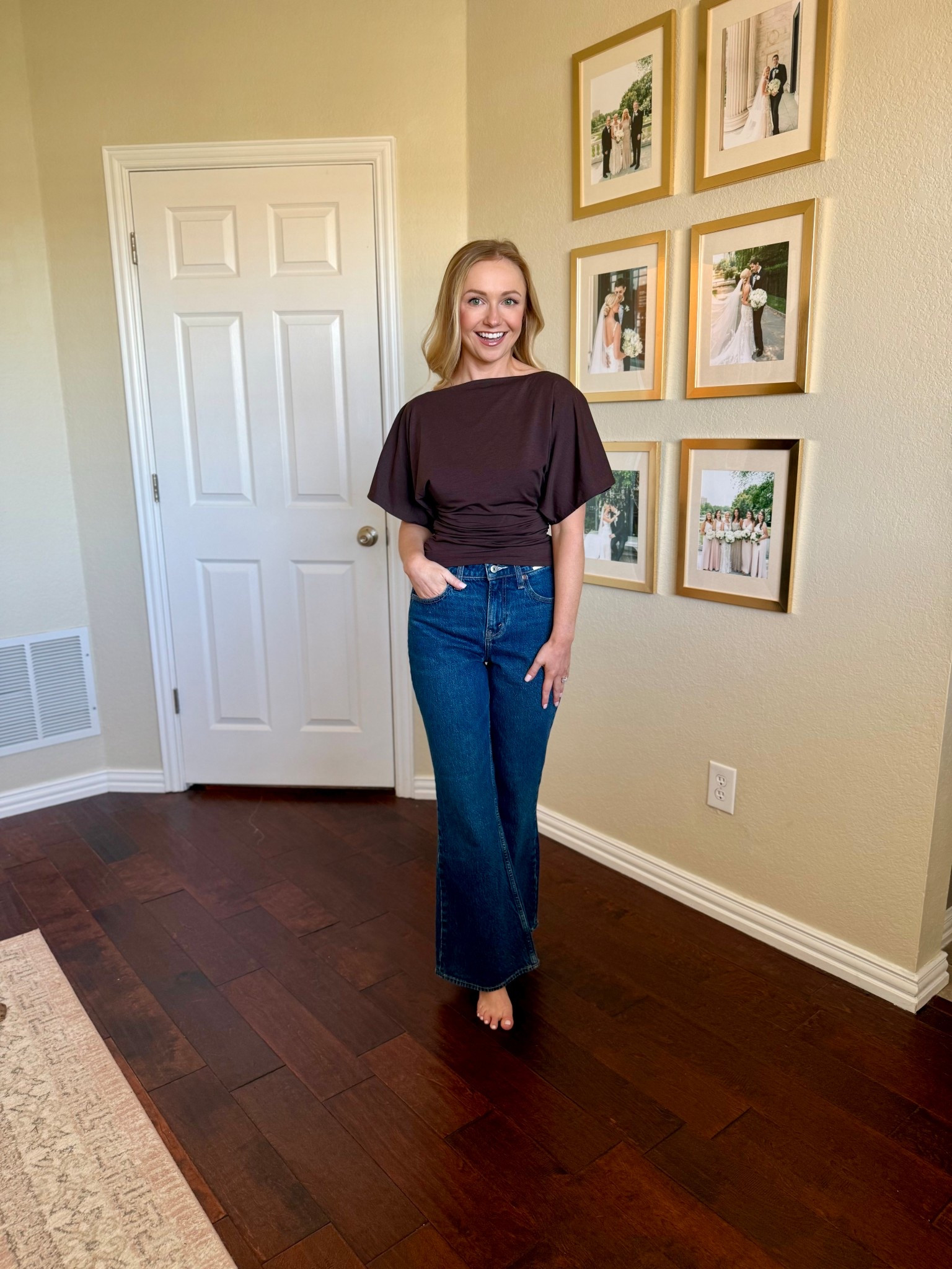 Loving this flutter top and flare jeans for a date night look this spring! Wearing a 25 S in jeans and XS in top 

#LTKootd #LTKPetite #LTKSeasonal