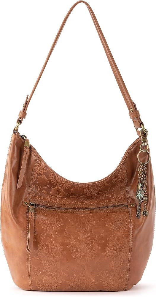 Amazon.com: The Sak Sequoia Hobo Bag in Leather, Single Shoulder Strap, Tobacco Floral Emboss : C... | Amazon (US)