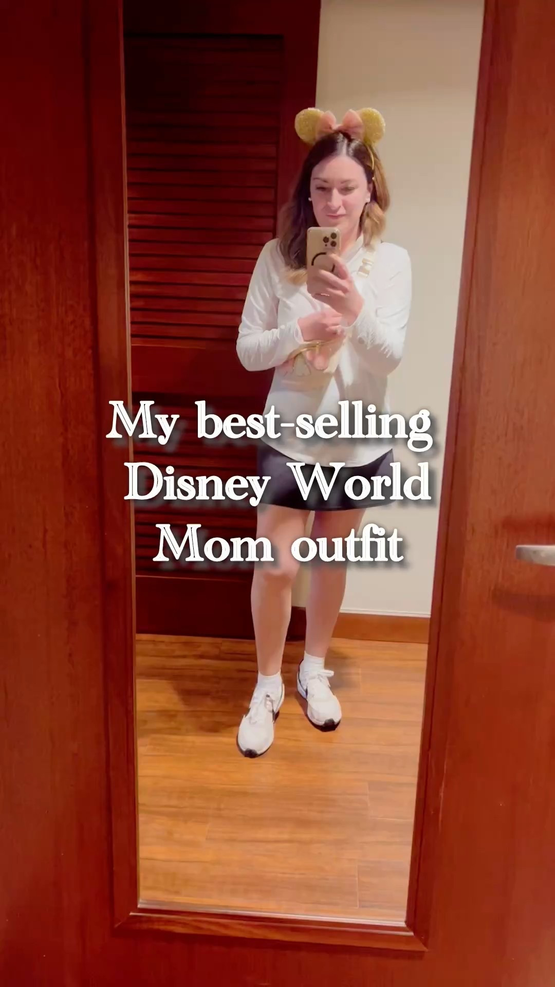 My best-selling Disney World outfit for busy moms! Adorable Minnie ears from Etsy, SPF long-sleeve protection from the Florida sun, my MagicBand+, a skort because it’s hot and we are constantly bending over and messing with strollers, and my most comfortable Nikes for walking all day in the Disney parks! And the best part….my customized Disney crossbody bag from Etsy! 🏰

What do you like to wear in Disney World?

#LTKStyleTip #LTKFamily #LTKTravel