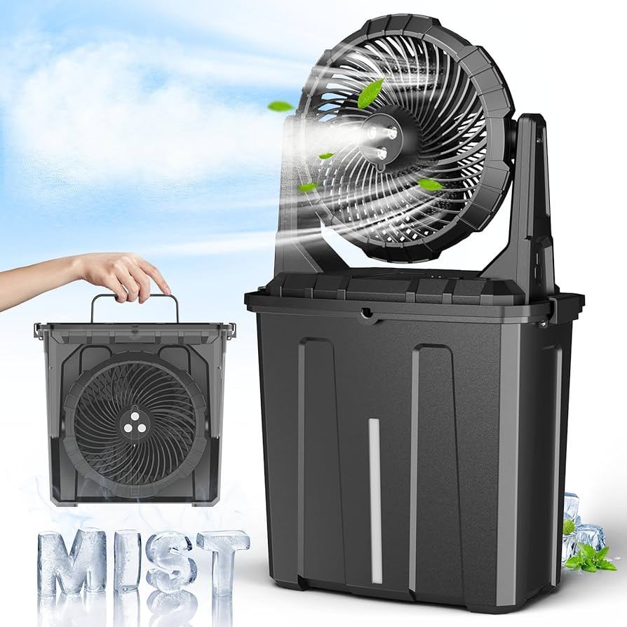 Ausic 10\u2033 9L Portable Misting Fan, [Max 55Hrs] Outdoor Mister Fan for Outside Patios Golf, 2... | Amazon (US)
