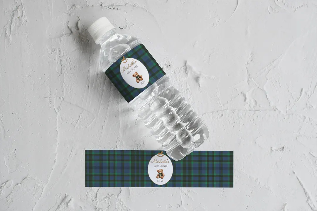 Polo Baby Shower Water Bottle Label Template, Ralph Lauren Preppy Teddy Bear Baby Shower Decor, T... | Etsy (US)
