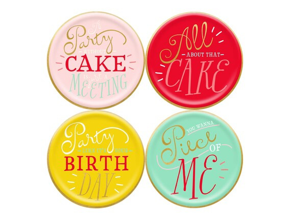 Rainbow Birthday Party Plates 8ct, Dessert Paper Plates, Assorted Cake Plates Disposable, Colorfu... | Etsy (US)