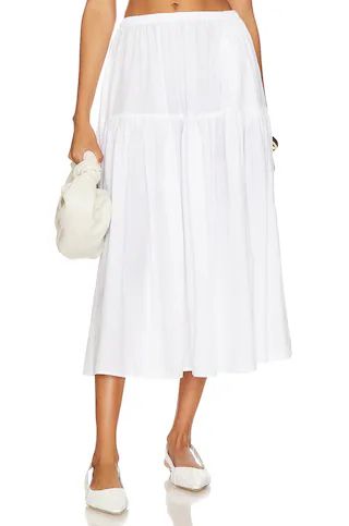 Enza Costa Tiered Maxi Skirt in White from Revolve.com | Revolve Clothing (Global)