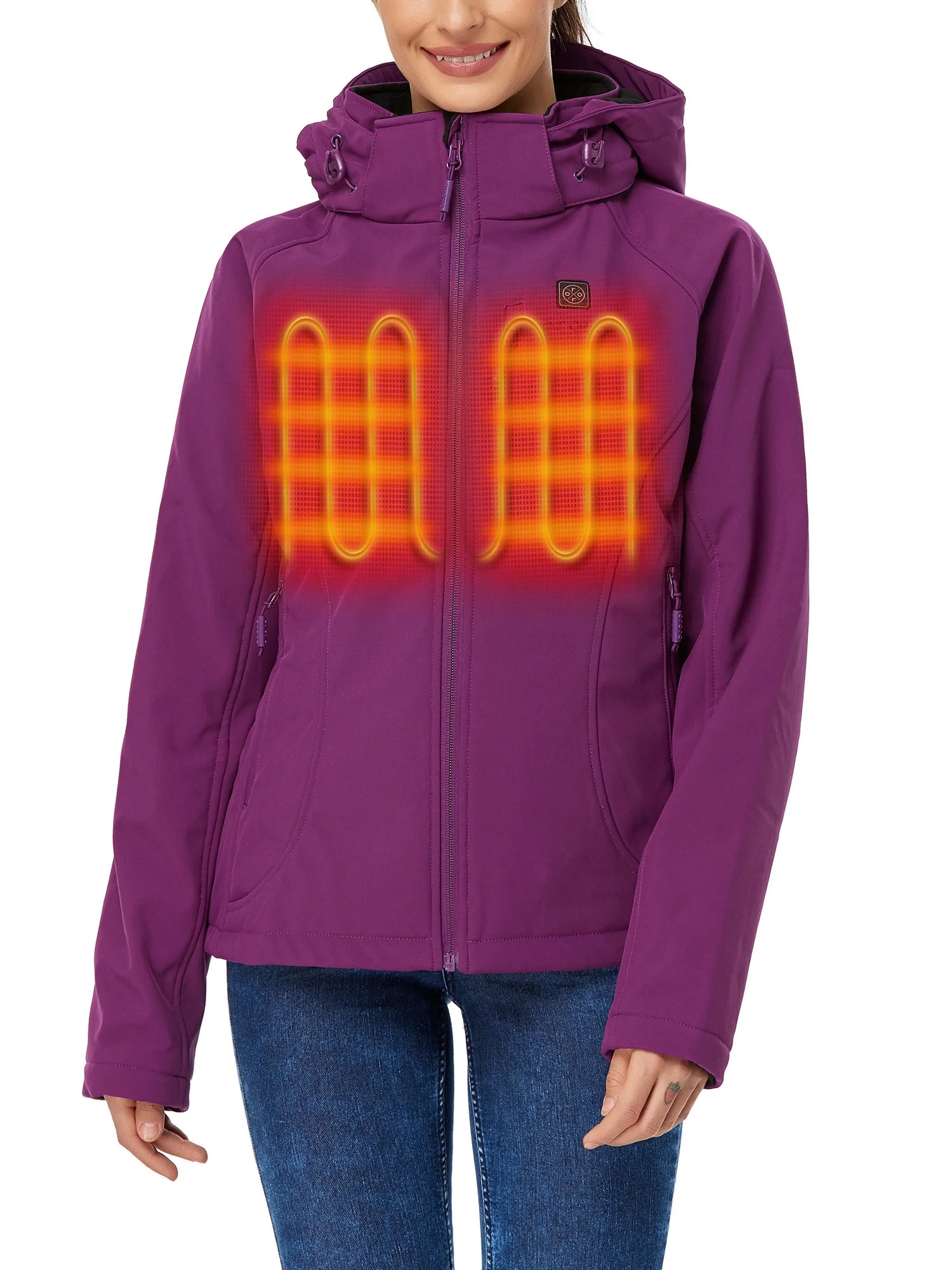ORORO Women’s Heated Jacket with Battery, Heating Jacket with Removable Hood for Winter Outdoor... | Walmart (US)