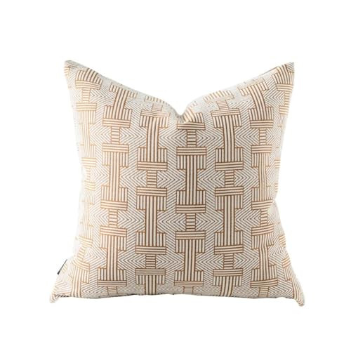 Croker Horse 20x20'' Inches Throw Pillow Cushion Cover - Emma Orange Birch Stripe Pattern Couch Sofa Pillow Covers for Living Room Bedroom | Amazon (US)