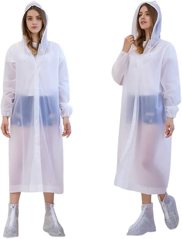 Poncho Pluie Femme Imperméables Adulte avec Capuche Manteau de Pluie Transparent Homme Cape Plui... | Amazon (FR)