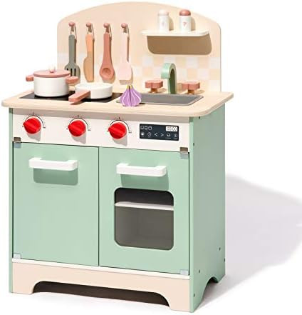 ROBUD Kids & Toddlers Kitchen Playset, Wooden Pretend Play Kitchen Set Toy Gift for Girls & Boys | Amazon (US)