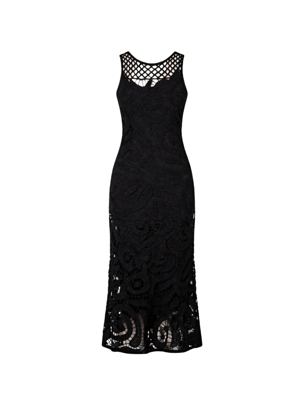 PINKO crochet midi dress - Black | Farfetch Global