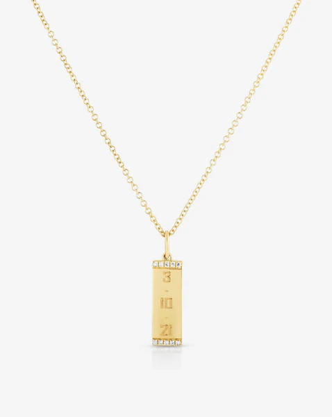 Engravable Diamond Tag Necklace | Ring Concierge