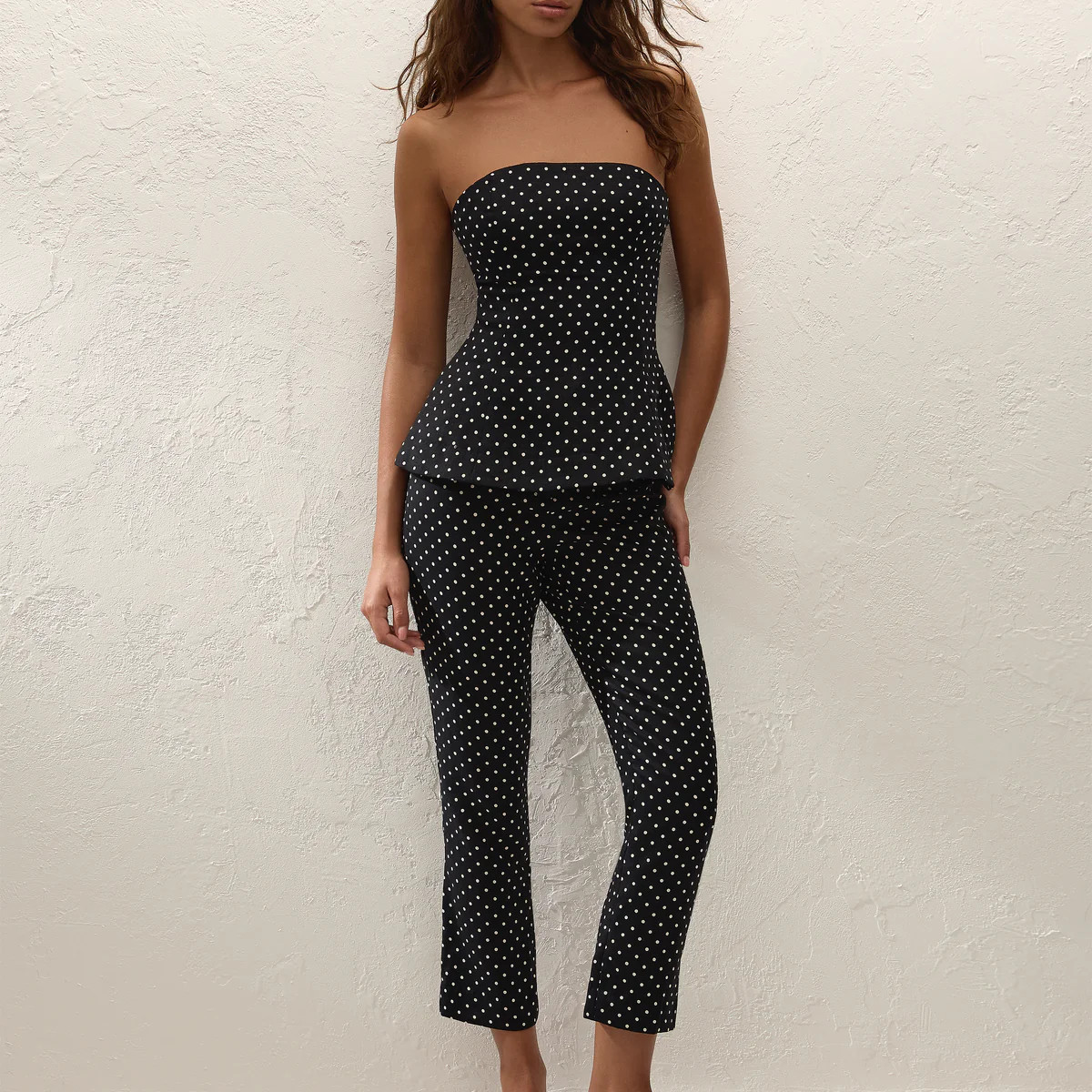 Iria Capri Pant Lola Polka Dot Black Cream | Faithfull (AU)