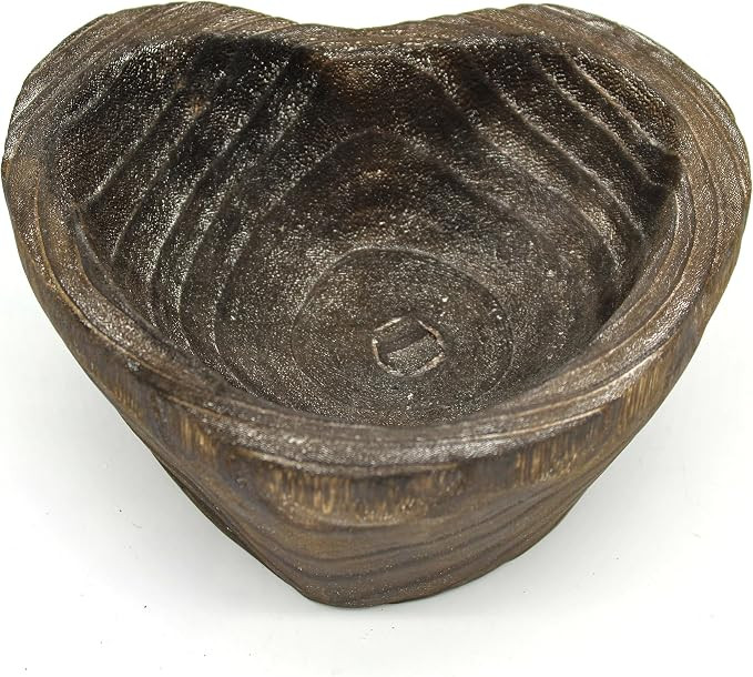 Primitives Solid Wood Functional and Collectible Bowl Vintage Heart Hand Carved Wooden Bowl Rusti... | Amazon (US)