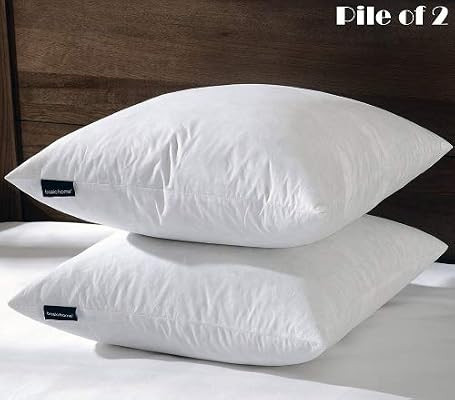 22x22 Decorative Throw Pillow Inserts-Down Feather Pillow Inserts-Square-Cotton Fabric-Set of 2-W... | Amazon (US)