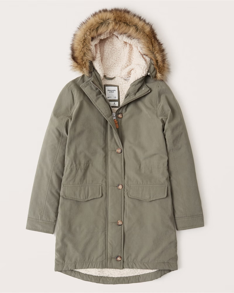 Sherpa-Lined Military Parka | Abercrombie & Fitch (US)