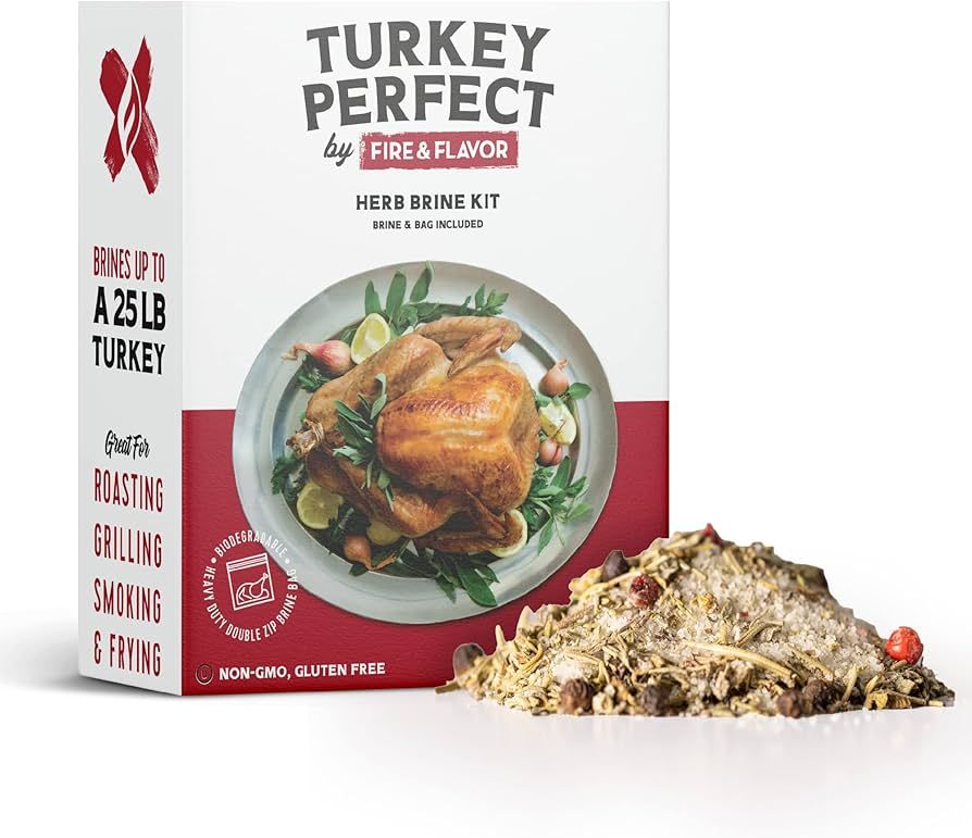 Fire & Flavor Herb Turkey Perfect Brine Kit - Turkey Brine Kit with Bag for Roasting, Grilling, S... | Amazon (US)