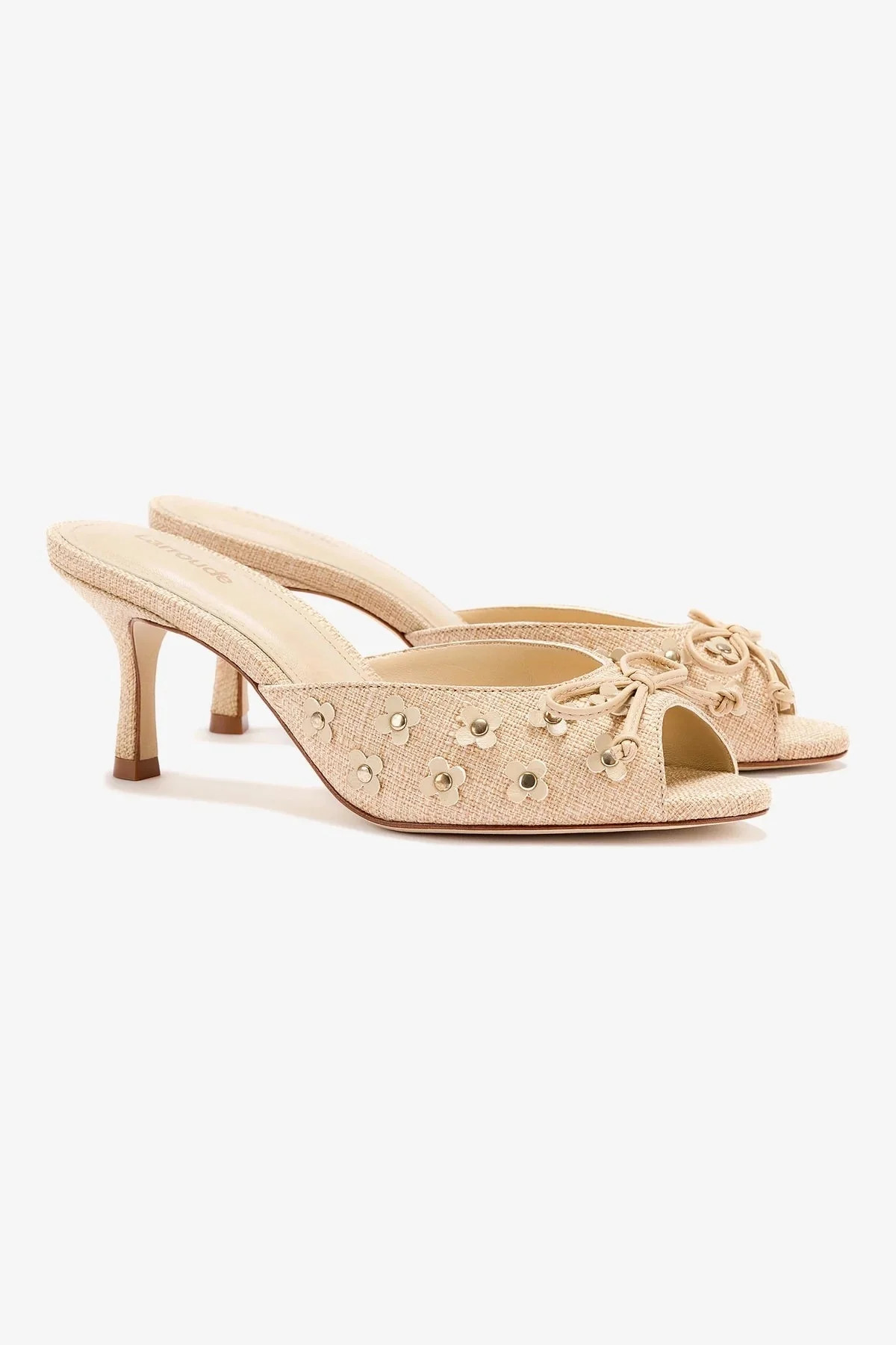 Jasmine Mule Beige Raffia / 7 | EMILIA GEORGE®