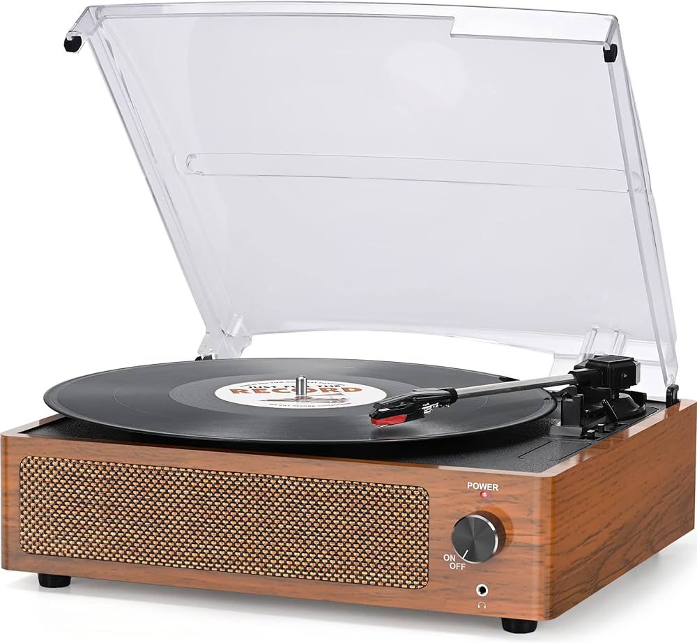 Vinyl Record Player with Speakers Vintage Turntable for Vinyl Records Belt-Driven Turntable Suppo... | Amazon (CA)