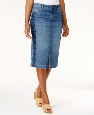 Style & Co Embroidered Denim Skirt, Created for Macy's | Macys (US)