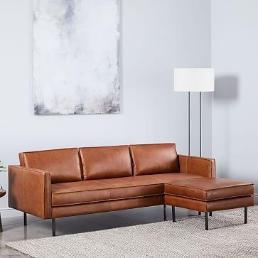 Axel Leather Reversible Sectional | West Elm (US)