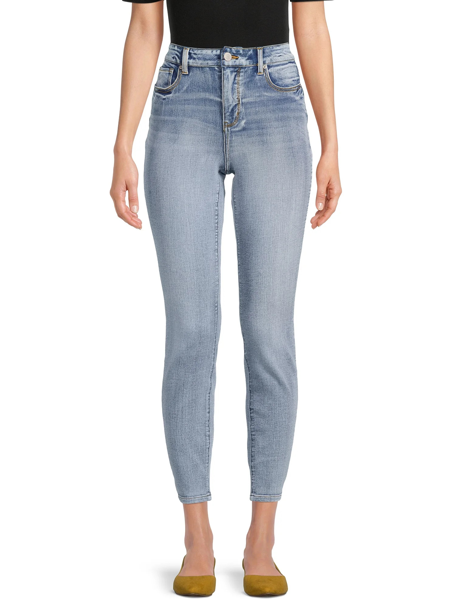 Time and Tru Women's High Rise Skinny Jeans, 29" Inseam for Regular, Sizes 2-20 - Walmart.com | Walmart (US)